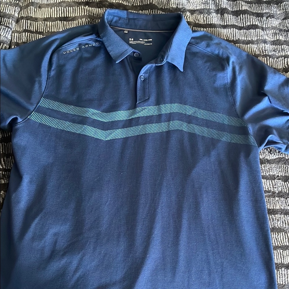Under Armour Blue Polo Shirt Classic Design